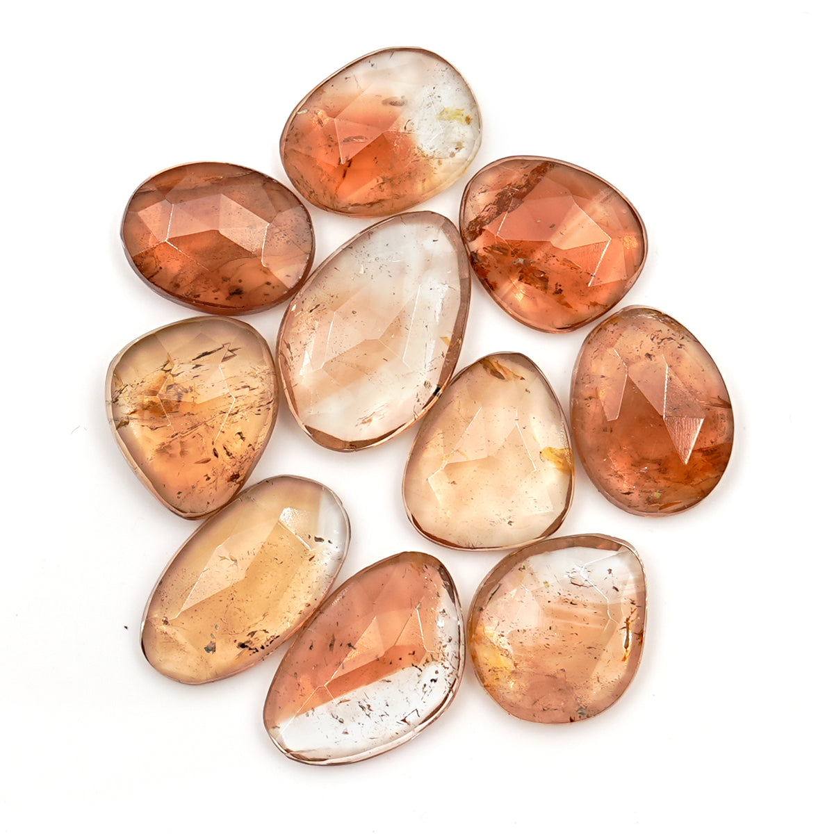 Imperial Topaz Rose Cut Gemstones | Golden Warmth in Freeform Elegance - 10 Pieces
