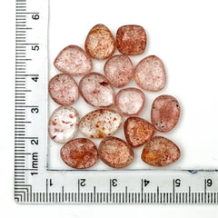Strawberry Quartz Rosecut | Freeform Pink Gemstones for Handmade Jewelry - 15 Pieces