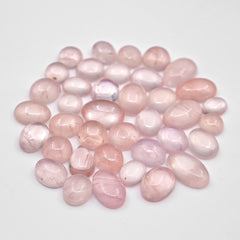 Rose Quartz Cabochons | Freeform Pink Gemstones for Jewelry Making - 15 Pieces