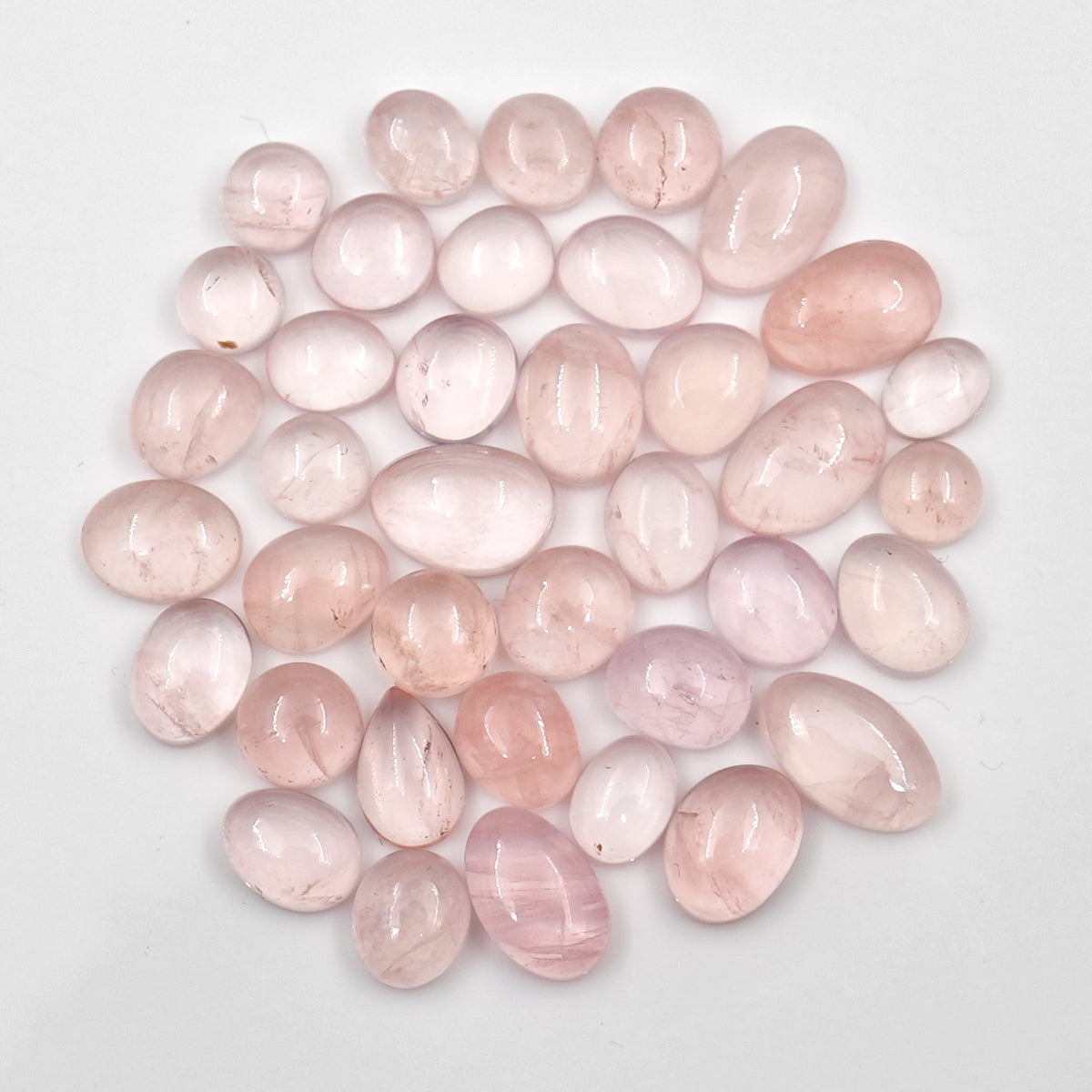 Rose Quartz Cabochons | Freeform Pink Gemstones for Jewelry Making - 15 Pieces