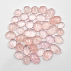 Rose Quartz Cabochons | Freeform Pink Gemstones for Jewelry Making - 15 Pieces