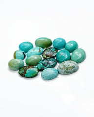 Tibetan Turquoise Cabochons | Freeform Blue Gemstones for Jewelry - 15 Pieces