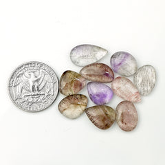 Super Seven Smooth Freeform Cabochons | Natural Melody Stone for Jewelry Making - 10 Pieces