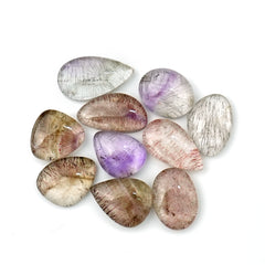 Super Seven Smooth Freeform Cabochons | Natural Melody Stone for Jewelry Making - 10 Pieces