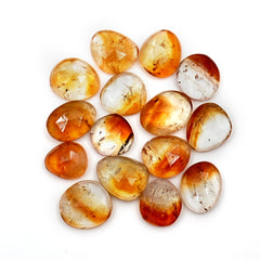 Bio Color Citrine Rosecut Gemstones | Freeform Natural Yellow Quartz for Jewelry Making - 15 Pieces