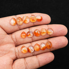 Bio Color Citrine Rosecut Gemstones | Freeform Natural Yellow Quartz for Jewelry Making - 15 Pieces