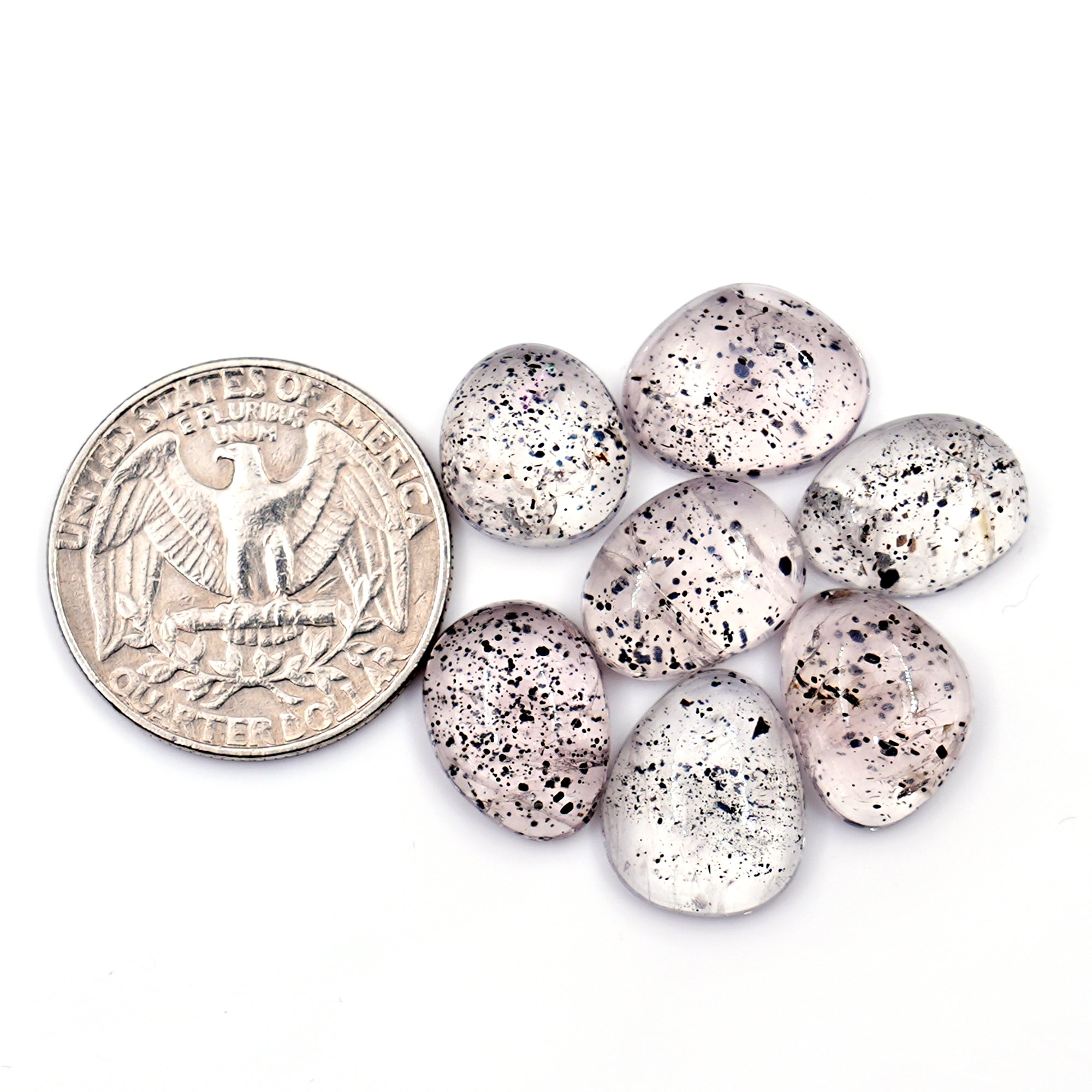 Pink Quartz Smooth Cabochons | Soft Blush Freeform Crystals for Jewelry