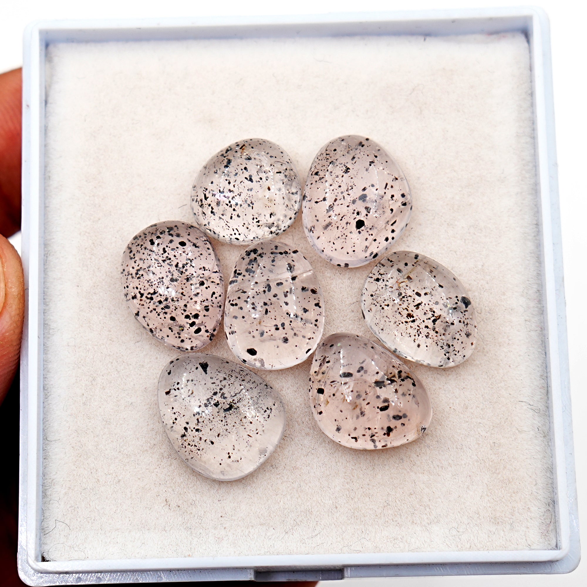 Pink Quartz Smooth Cabochons | Soft Blush Freeform Crystals for Jewelry