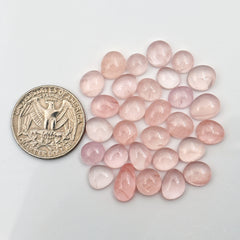 Rose Quartz Freeform Cabochon |Pink Crystal Gemstones for Jewelry Making - 29 Pices