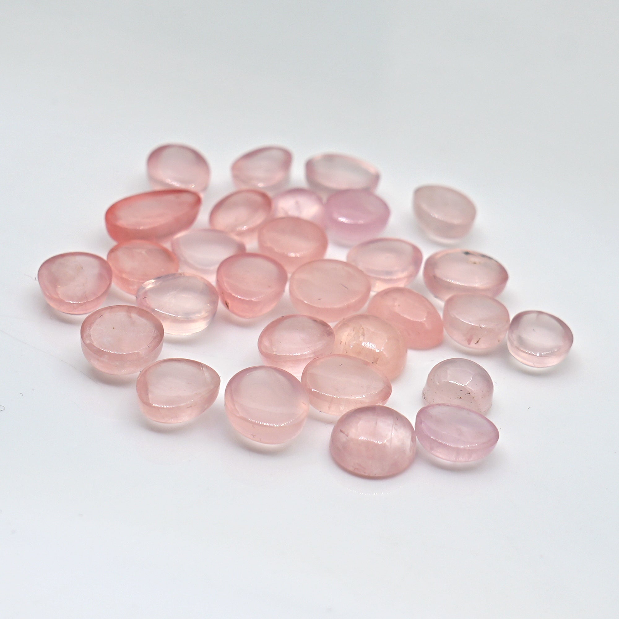 Rose Quartz Freeform Cabochon |Pink Crystal Gemstones for Jewelry Making - 29 Pices