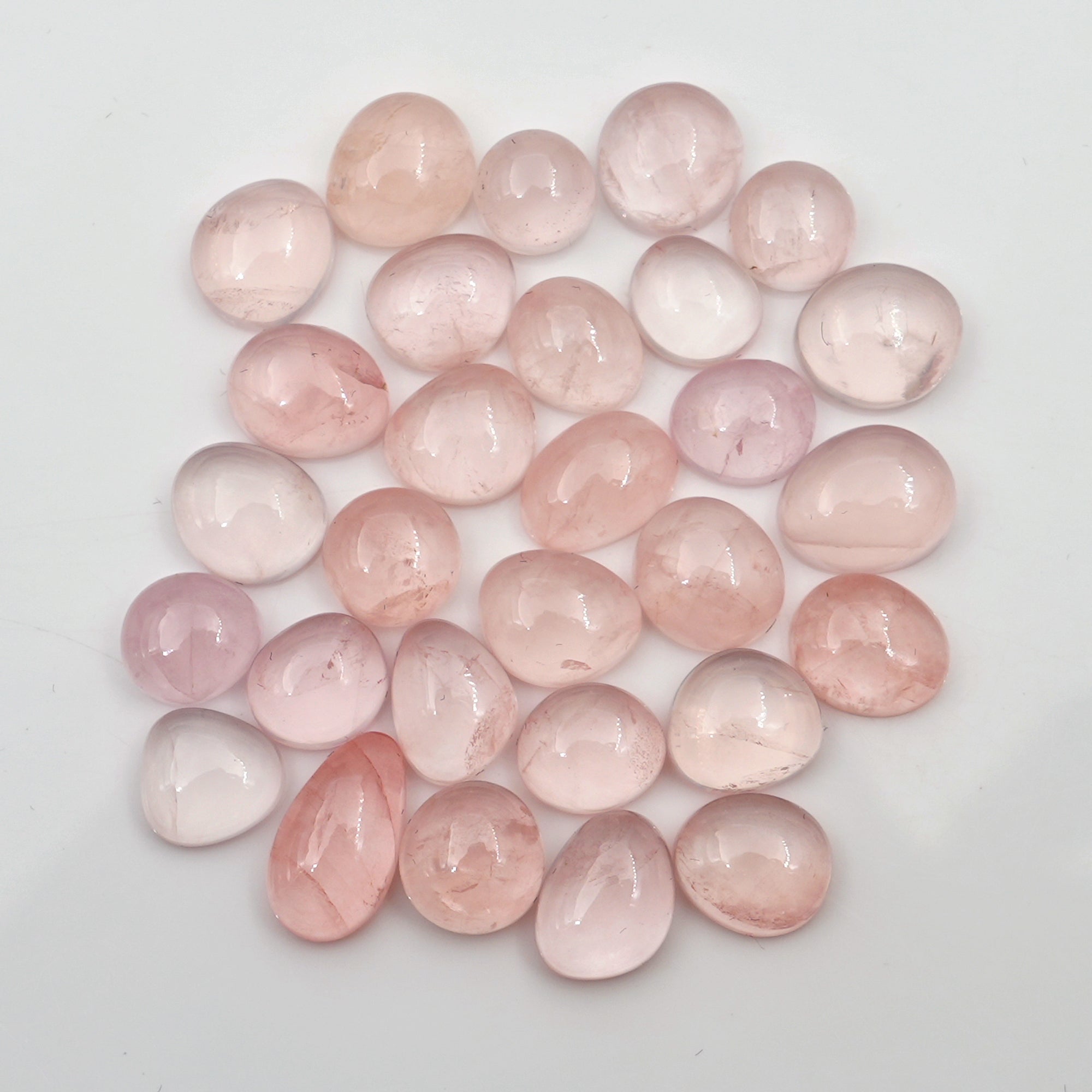 Rose Quartz Freeform Cabochon |Pink Crystal Gemstones for Jewelry Making - 29 Pices