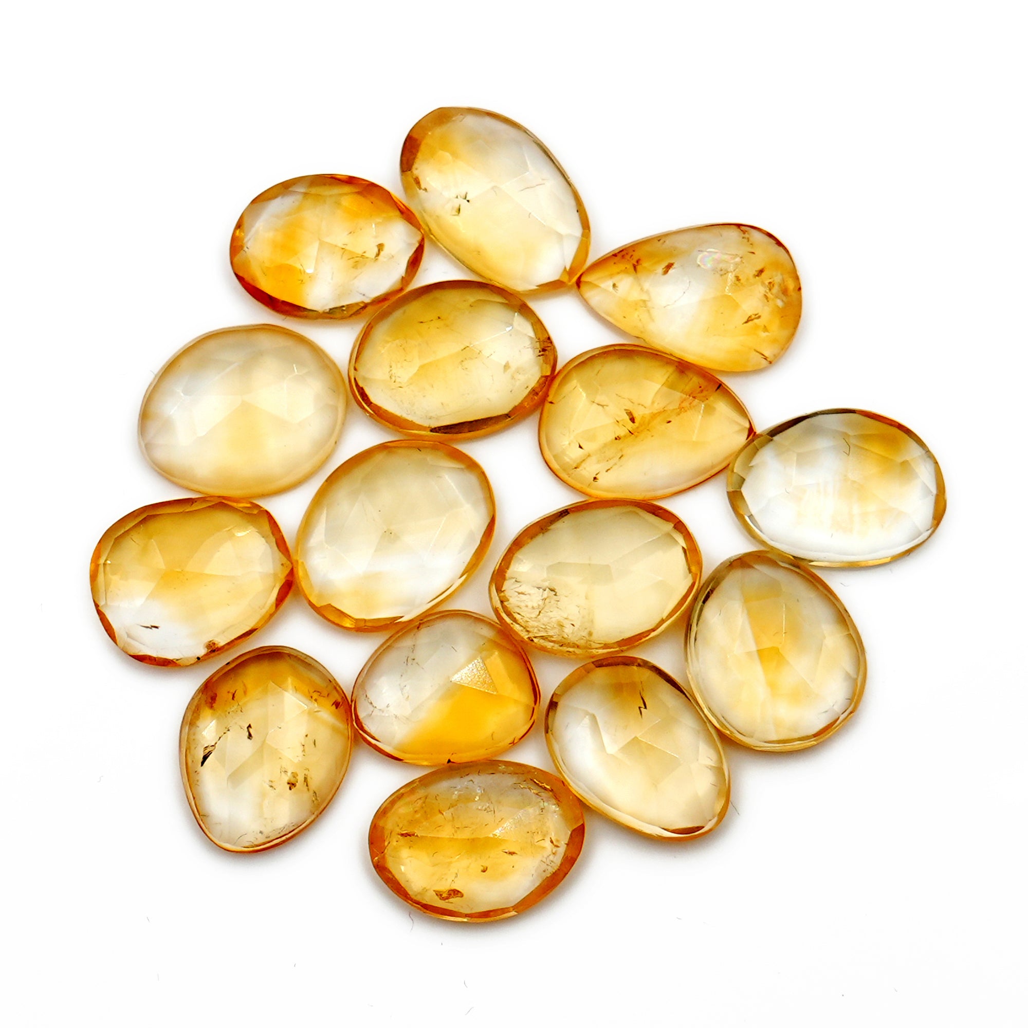 Golden Citrine Rose Cut Gemstones | Freeform Radiance for Handmade Jewelry