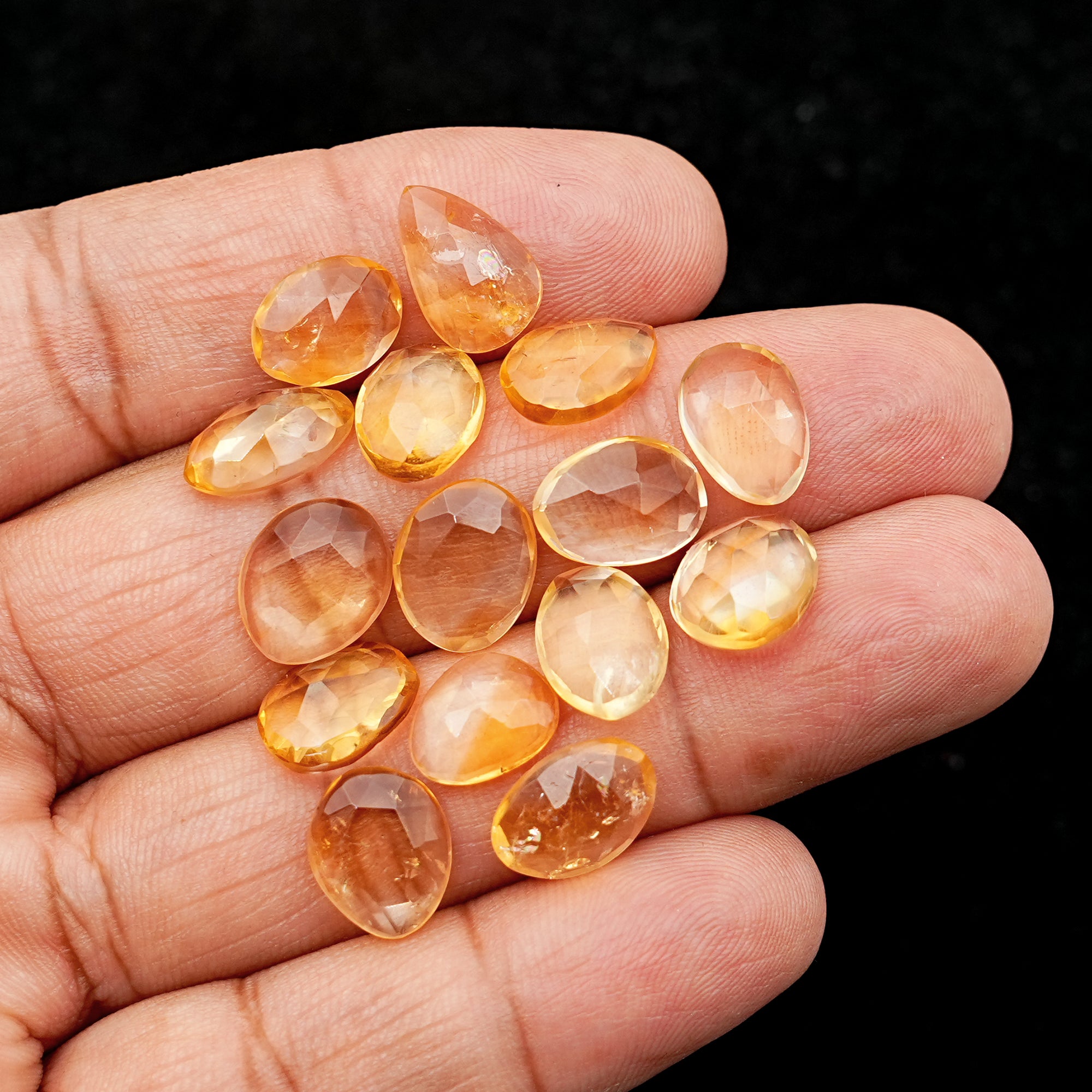 Golden Citrine Rose Cut Gemstones | Freeform Radiance for Handmade Jewelry