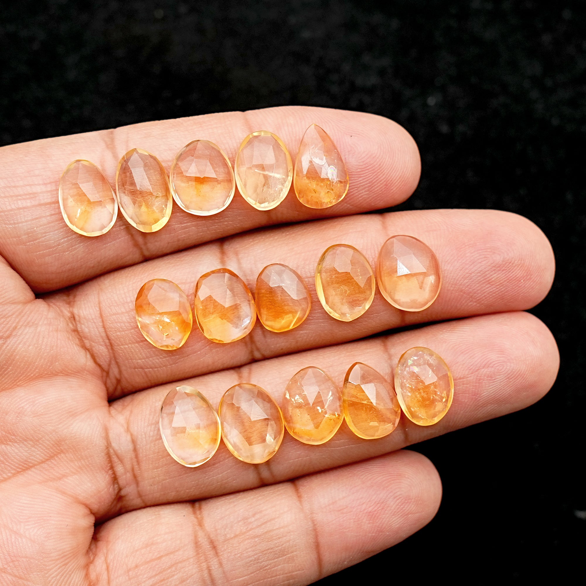Golden Citrine Rose Cut Gemstones | Freeform Radiance for Handmade Jewelry