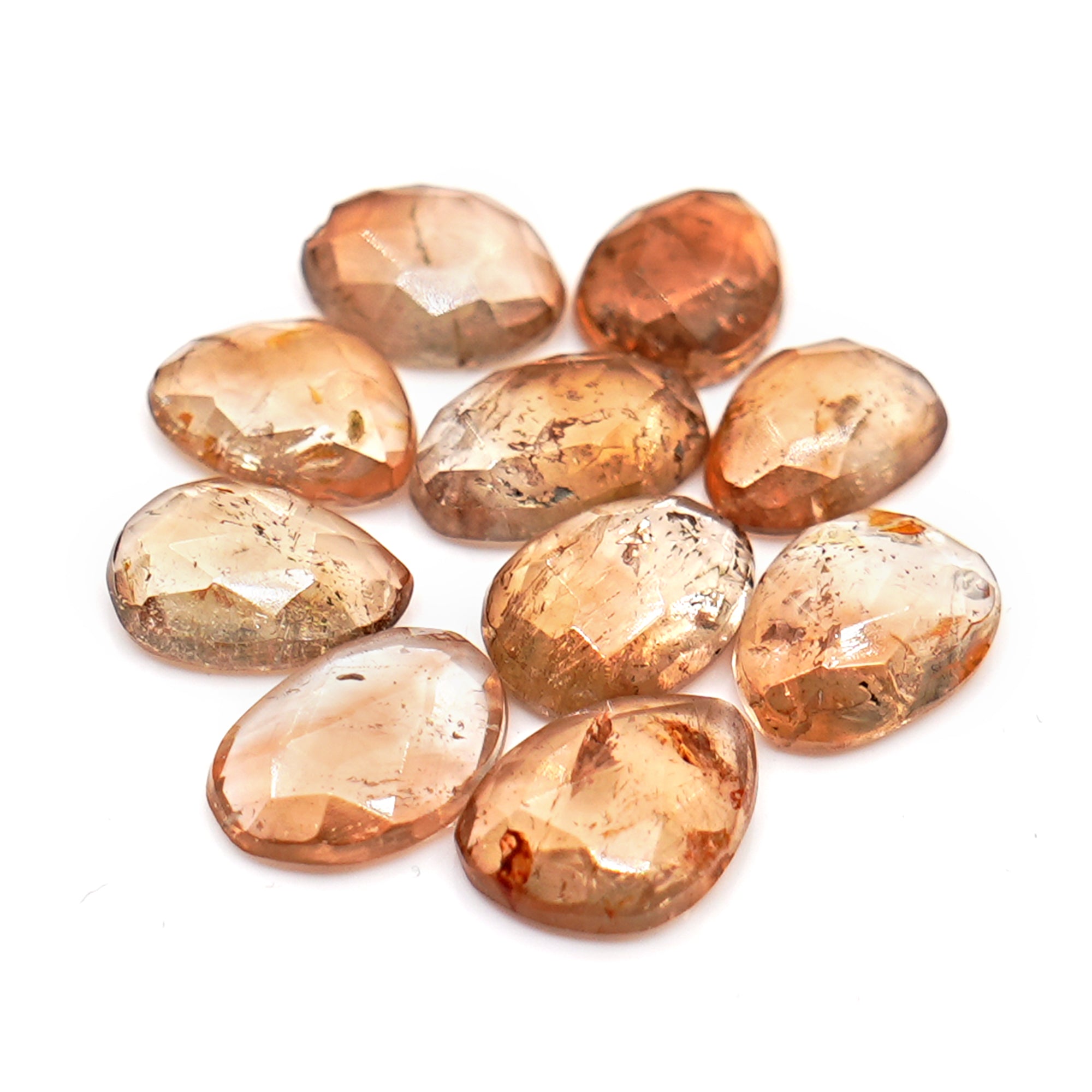 Imperial Topaz Rose Cut Gemstones | Golden Glow Freeform Cuts for Unique Jewelry