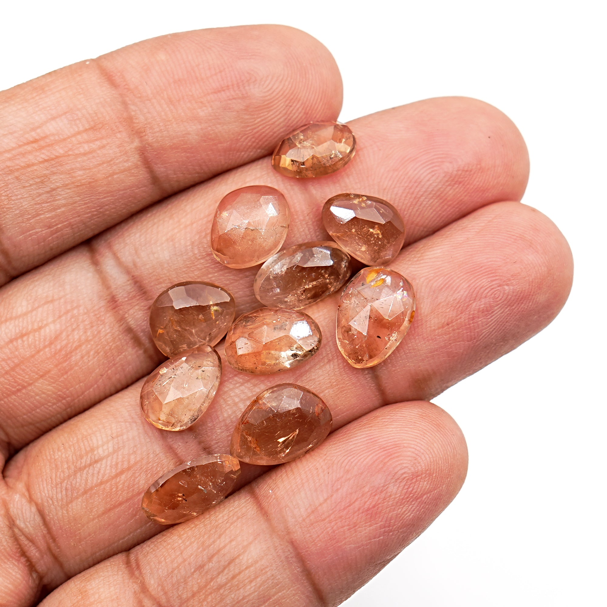 Imperial Topaz Rose Cut Gemstones | Golden Glow Freeform Cuts for Unique Jewelry