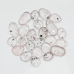 Pink Dot Rutile Rosecut Cabochons | Rare Mix Gems with Natural Inclusions - 24 pieces
