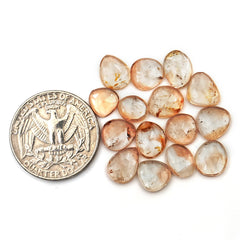 Imperial Topaz Rosecut Lot | Golden-Hued Freeform Gemstone For Jewelry - 15 Pieces