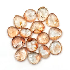 Imperial Topaz Rosecut Lot | Golden-Hued Freeform Gemstone For Jewelry - 15 Pieces