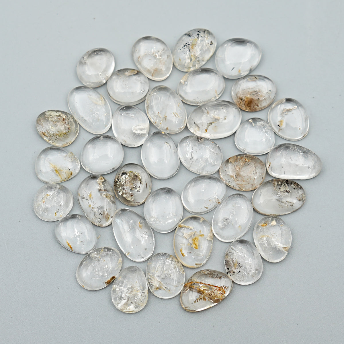 Herkimer Diamond Cabochons | Freeform Natural Double Terminated Quartz - 36 Pieces