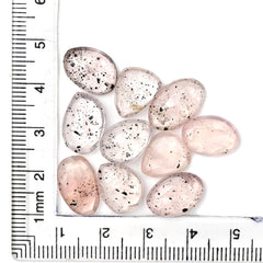 Pink Dot Rutile Rosecut Cabochons | Rare Mix Gems with Natural Inclusions - 10 pieces