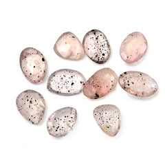 Pink Dot Rutile Rosecut Cabochons | Rare Mix Gems with Natural Inclusions - 10 pieces