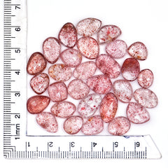 Strawberry Quartz Rosecut | Freeform Pink Gemstones for Handmade Jewelry - 29 Pieces