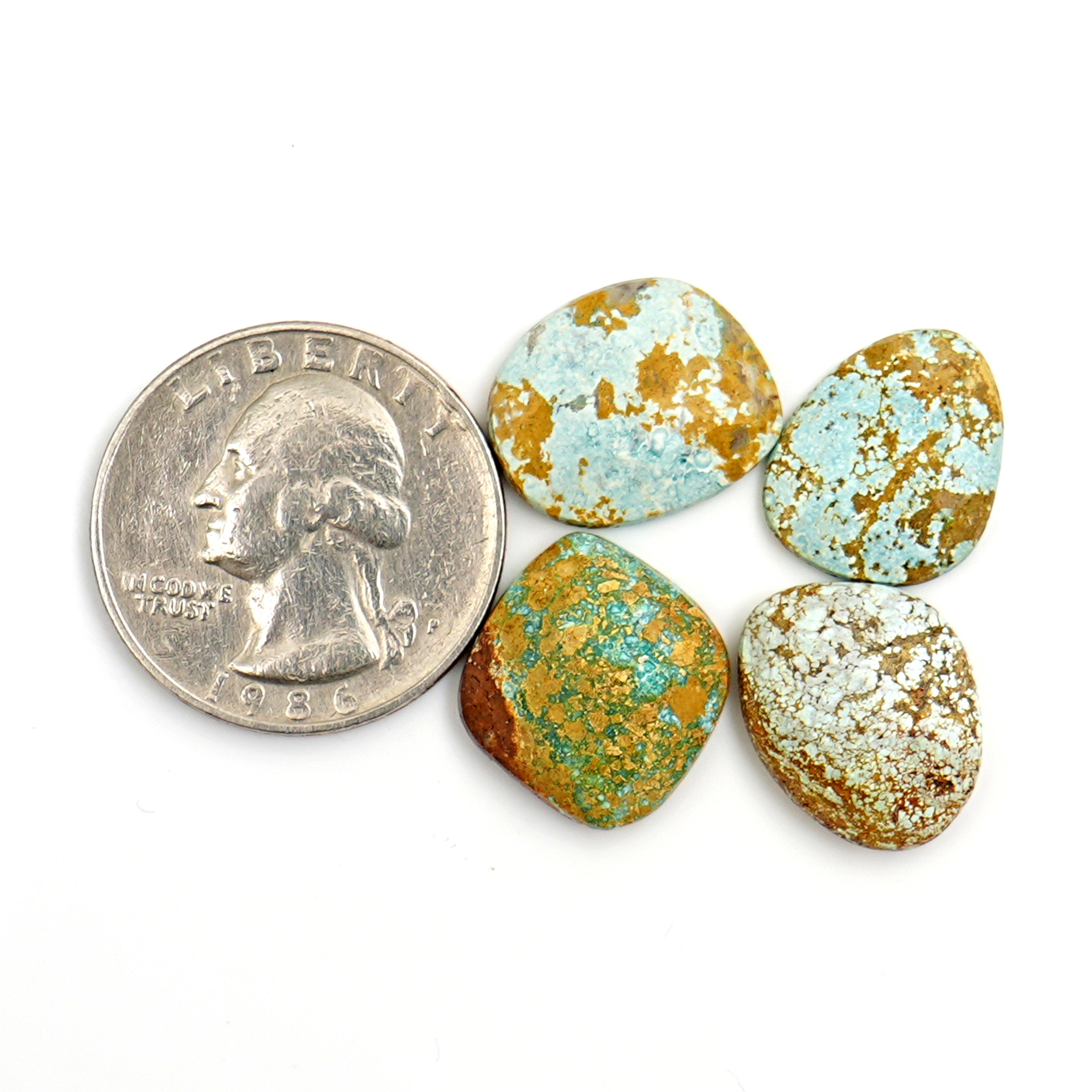 Nevada Turquoise Rosecut Cabochons | Bold Matrix Gemstones for Jewelry Making - 4 Pieces