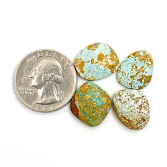 Nevada Turquoise Rosecut Cabochons | Bold Matrix Gemstones for Jewelry Making - 4 Pieces