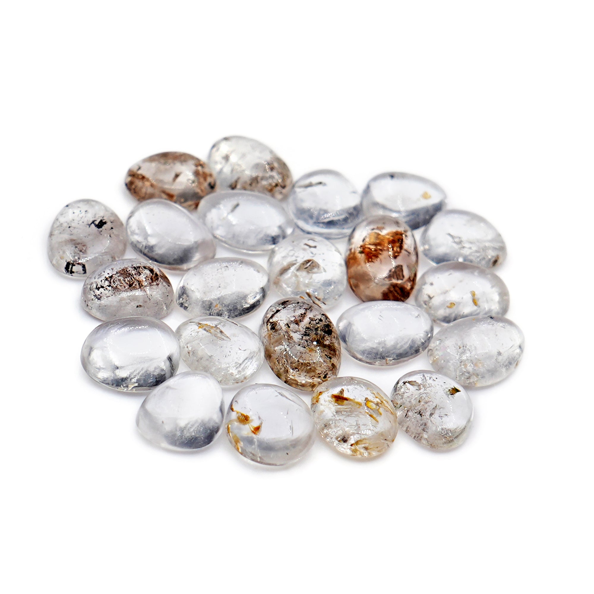 Herkimer Diamond Freeform Cabochons | Natural Clarity & Crystal Fire For Jewelry Making - 22 Pieces