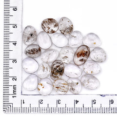 Herkimer Diamond Freeform Cabochons | Natural Clarity & Crystal Fire For Jewelry Making - 22 Pieces