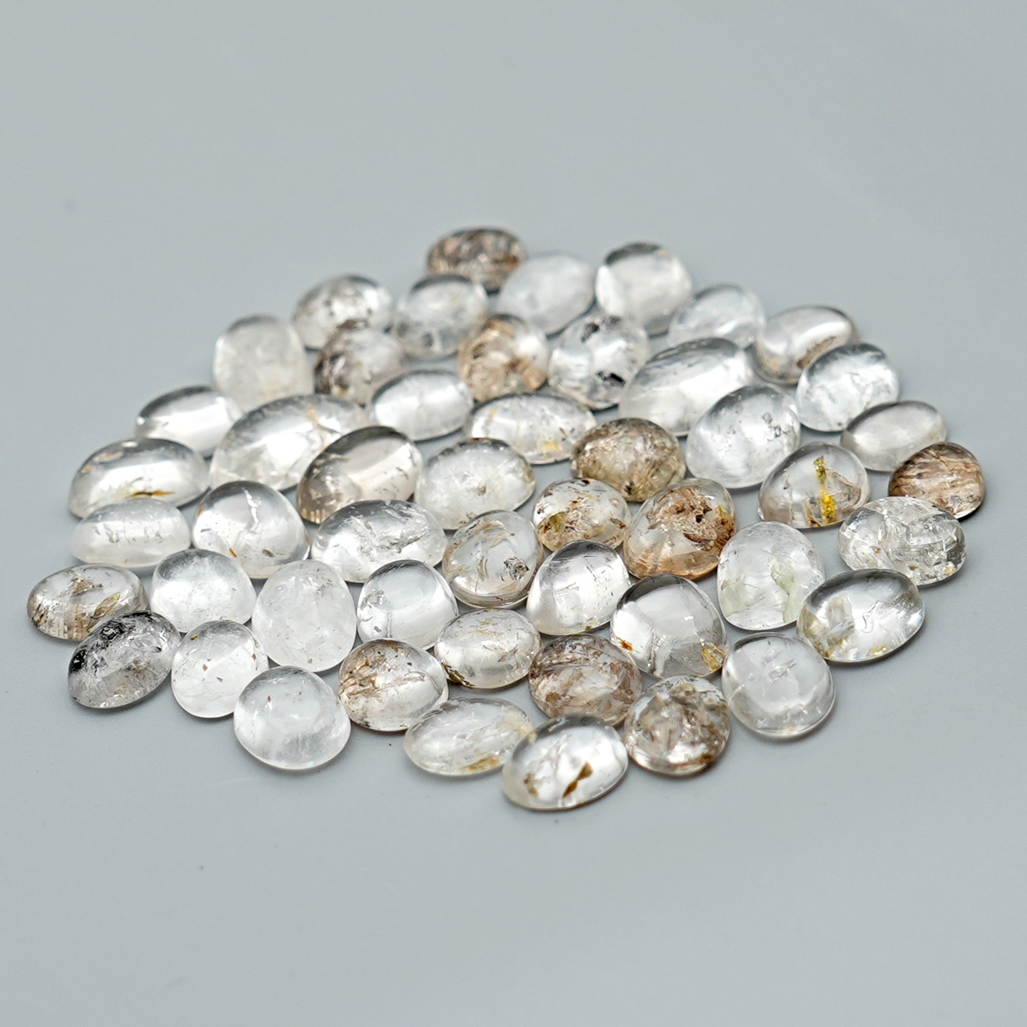 Herkimer Diamond Cabochons | Raw Clarity in Freeform Cuts - 50 Pieces