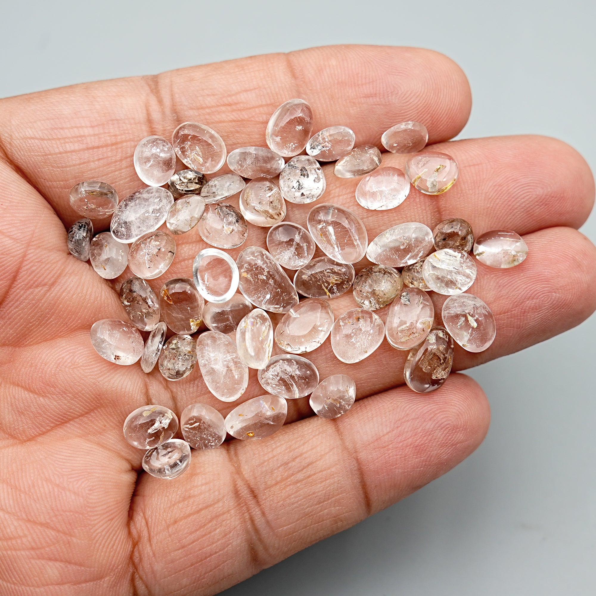 Herkimer Diamond Cabochons | Raw Clarity in Freeform Cuts - 50 Pieces