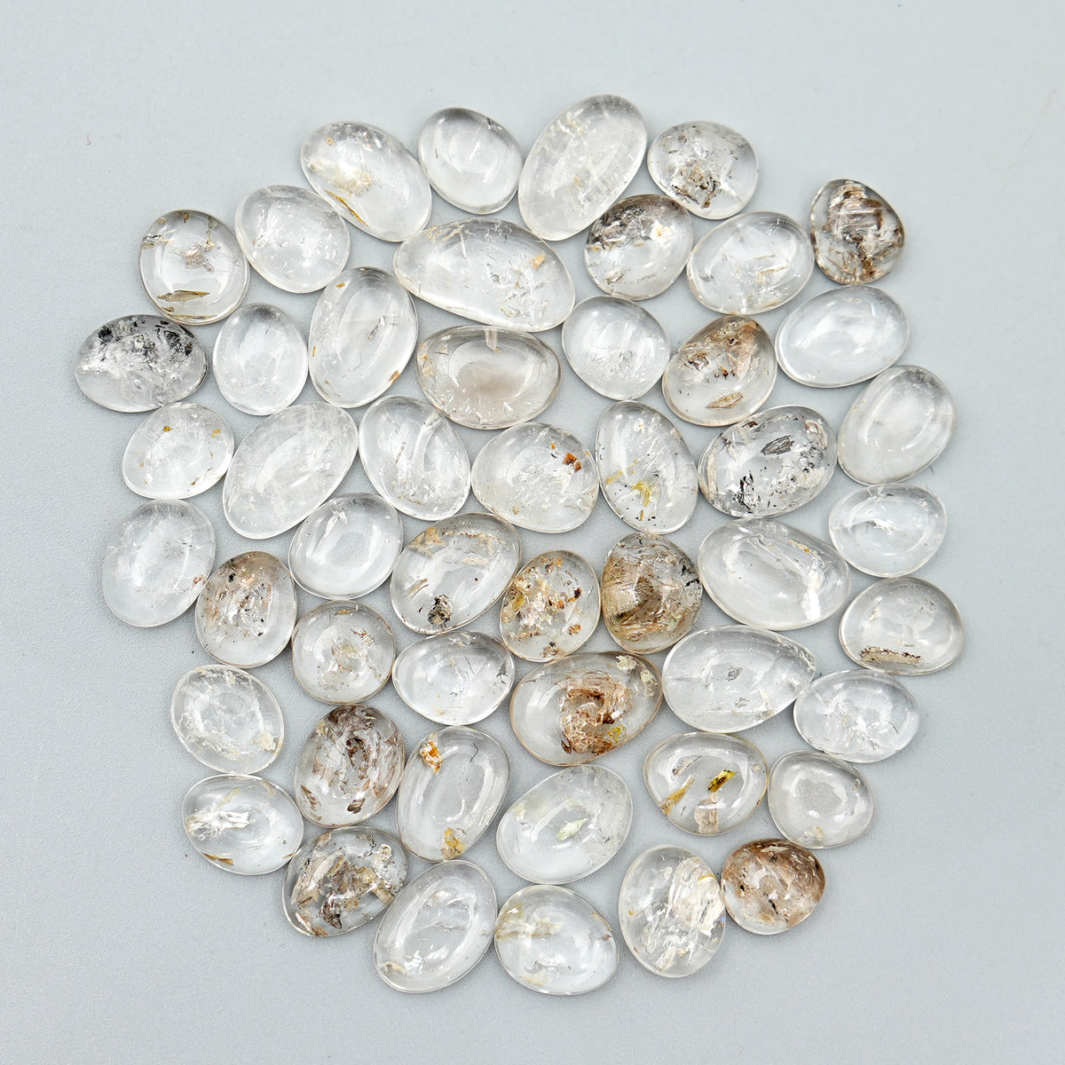 Herkimer Diamond Cabochons | Raw Clarity in Freeform Cuts - 50 Pieces