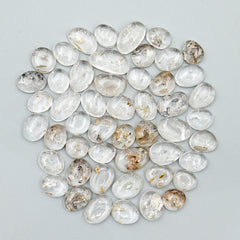 Herkimer Diamond Cabochons | Raw Clarity in Freeform Cuts - 50 Pieces