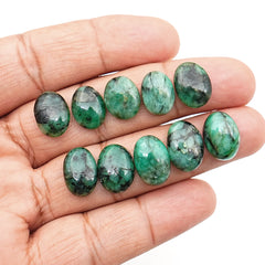Oval Emerald Cabochons | Rich Green Natural Gemstones
