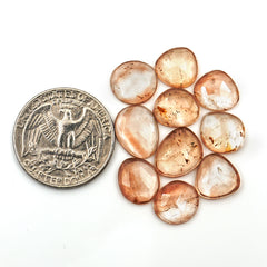 Imperial Topaz Rose Cut Gemstones| Freeform Faceted for Jewelry Making - 10 Pieces