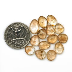 Imperial Topaz Rose Cut Gemstones | Freeform Faceted Cabs for Jewelry Making - 14 Pieces