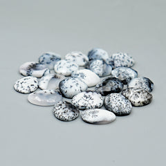 Dendritic Agate Rosecut Cabochons | Freeform Natural Tree-Inclusion Gemstones - 20 Pieces