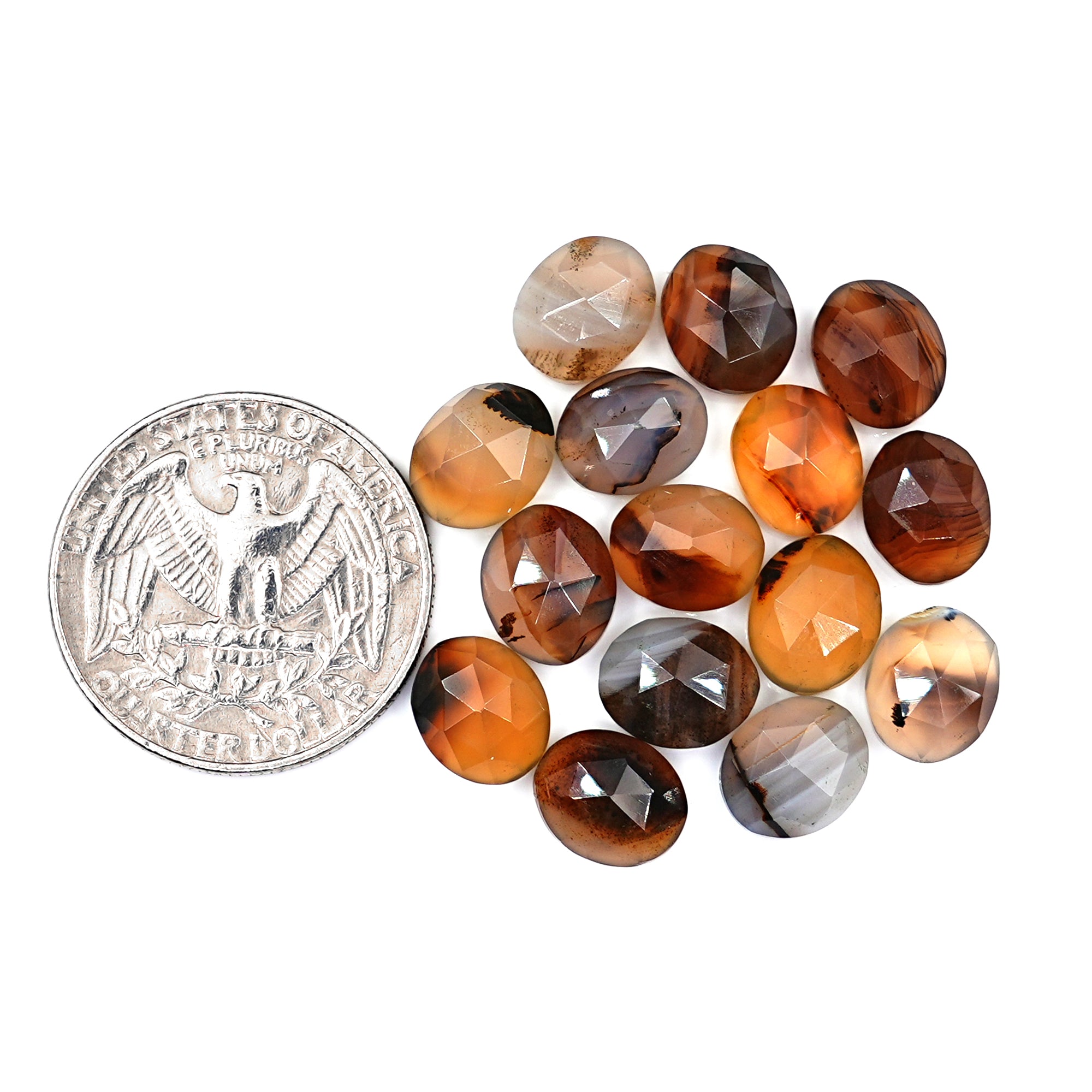 Freeform Montana Agate Rosecut Cabochon | Natural Gemstone with Unique Inclusion - 15 Pieces
