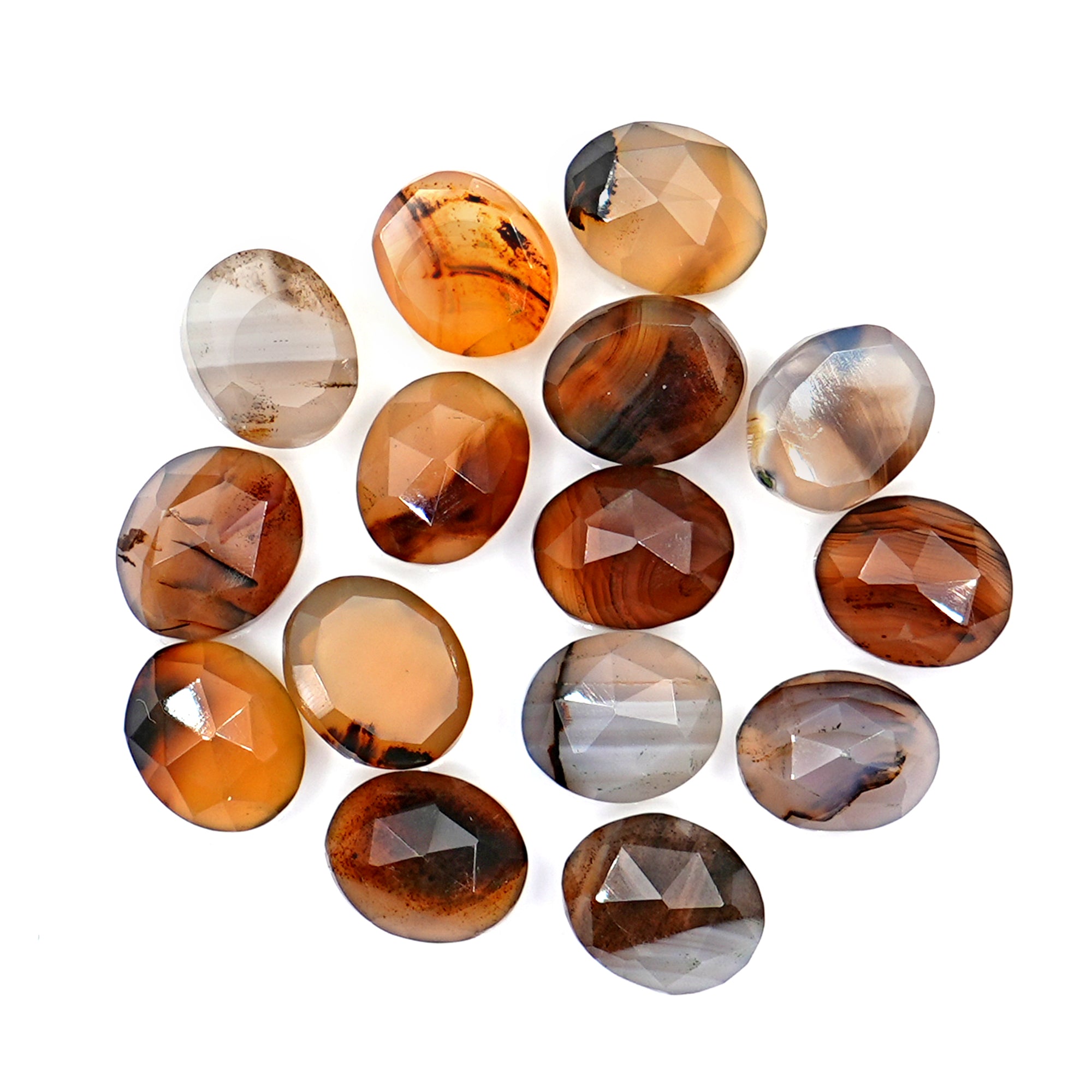 Freeform Montana Agate Rosecut Cabochon | Natural Gemstone with Unique Inclusion - 15 Pieces