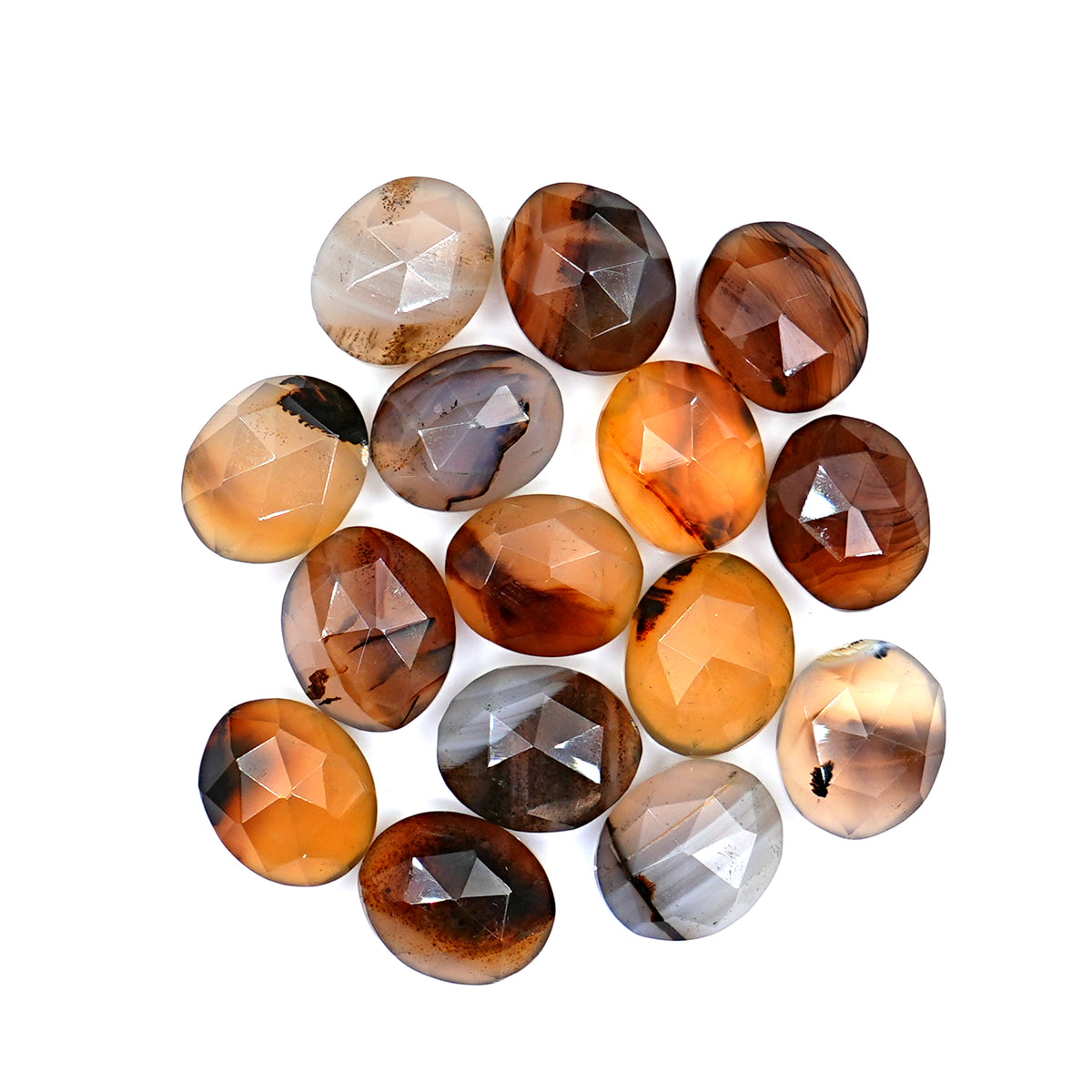 Freeform Montana Agate Rosecut Cabochon | Natural Gemstone with Unique Inclusion - 15 Pieces