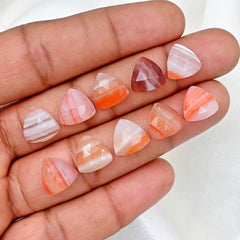 Botswana Agate Trillion Rose Cut Cabochons | Natural Banded Beauty Gems For Jewelry