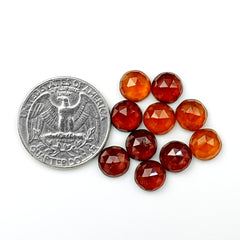 Hessonite Garnet Rose Cut Cabochons | Fiery Cinnamon Gemstone for Jewelry Making