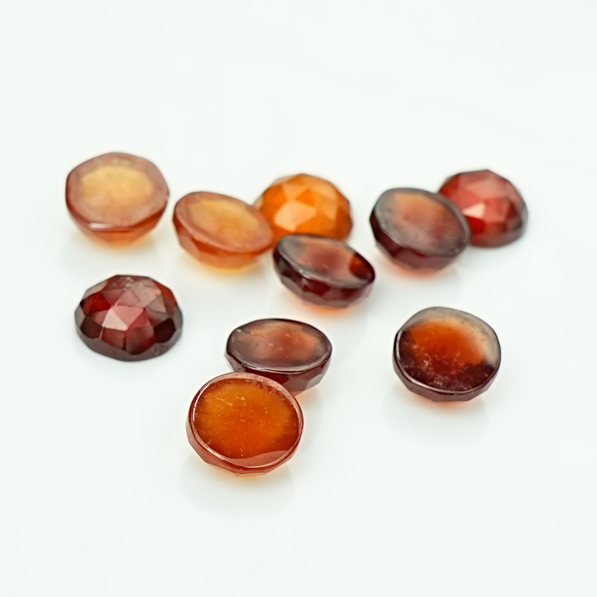 Hessonite Garnet Rose Cut Cabochons | Fiery Cinnamon Gemstone for Jewelry Making