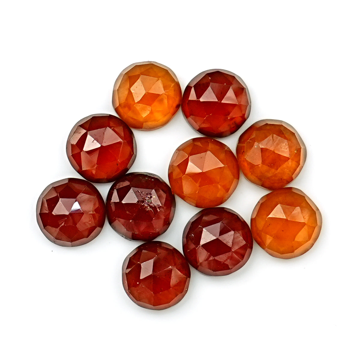 Hessonite Garnet Rose Cut Cabochons | Fiery Cinnamon Gemstone for Jewelry Making