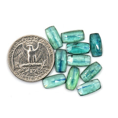 Rose Cut Emerald Green Kyanite Gemstone | Earthy Elegance in Every Facet - 10 Pieces