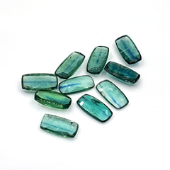 Rose Cut Emerald Green Kyanite Gemstone | Earthy Elegance in Every Facet - 10 Pieces