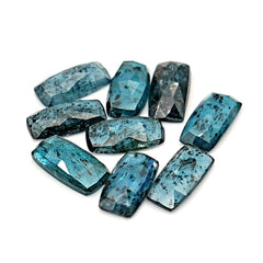 Natural Teal Moss Kyanite Rosecut Cabochons | Earthy Elegance in Every Facet - 10 Pieces