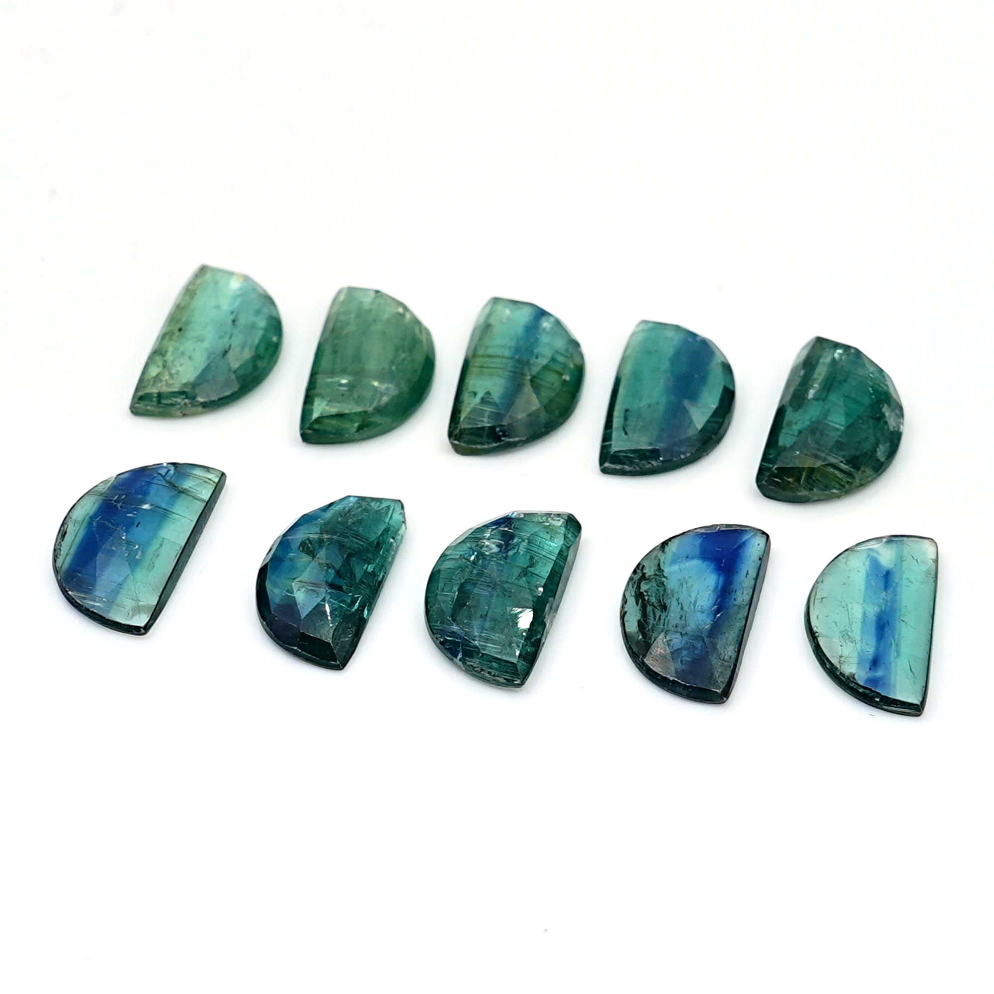 Emerald Green Kyanite Rose Cut Gemstone | Earthy Elegance in Every Facet - 10 Pieces